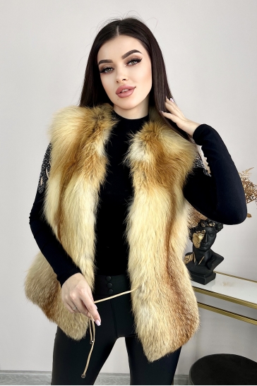 Меховой жилет женский из лисы