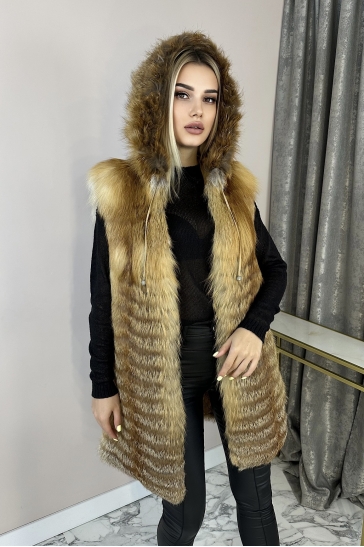 Меховой жилет женский из лисы
