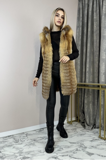 Меховой жилет женский из лисы